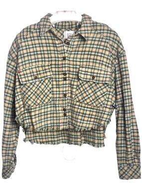 BDG Urban Outfitters Cropped Plaid Flannel Shirt Jacket Women’s Medium